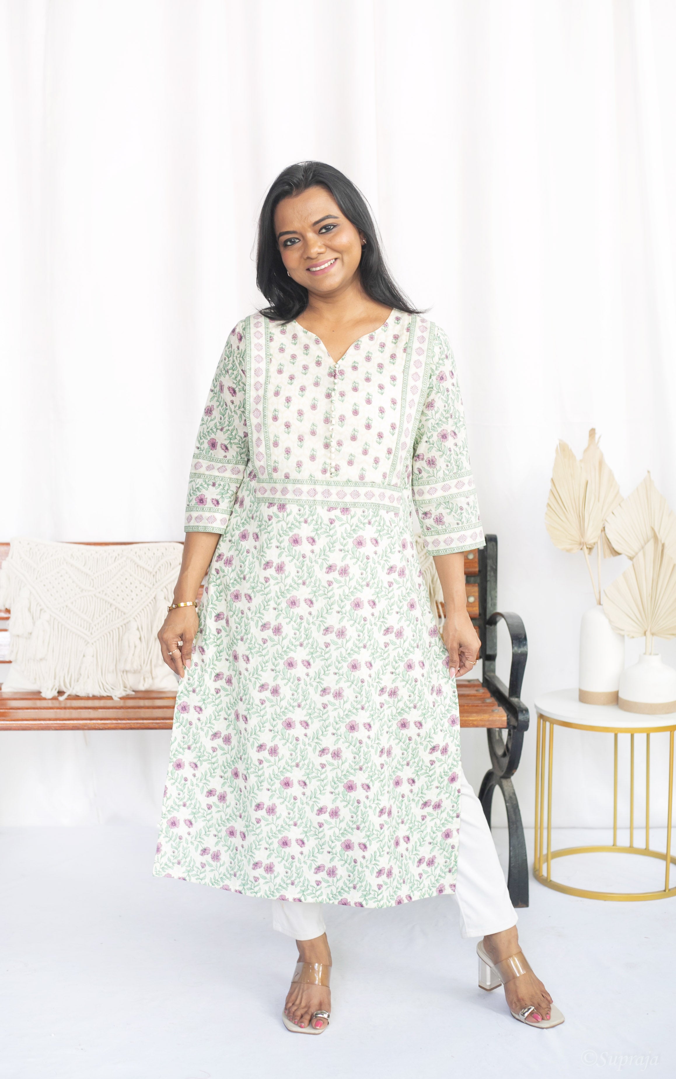 Purple Buds Maternity Feeding Kurta