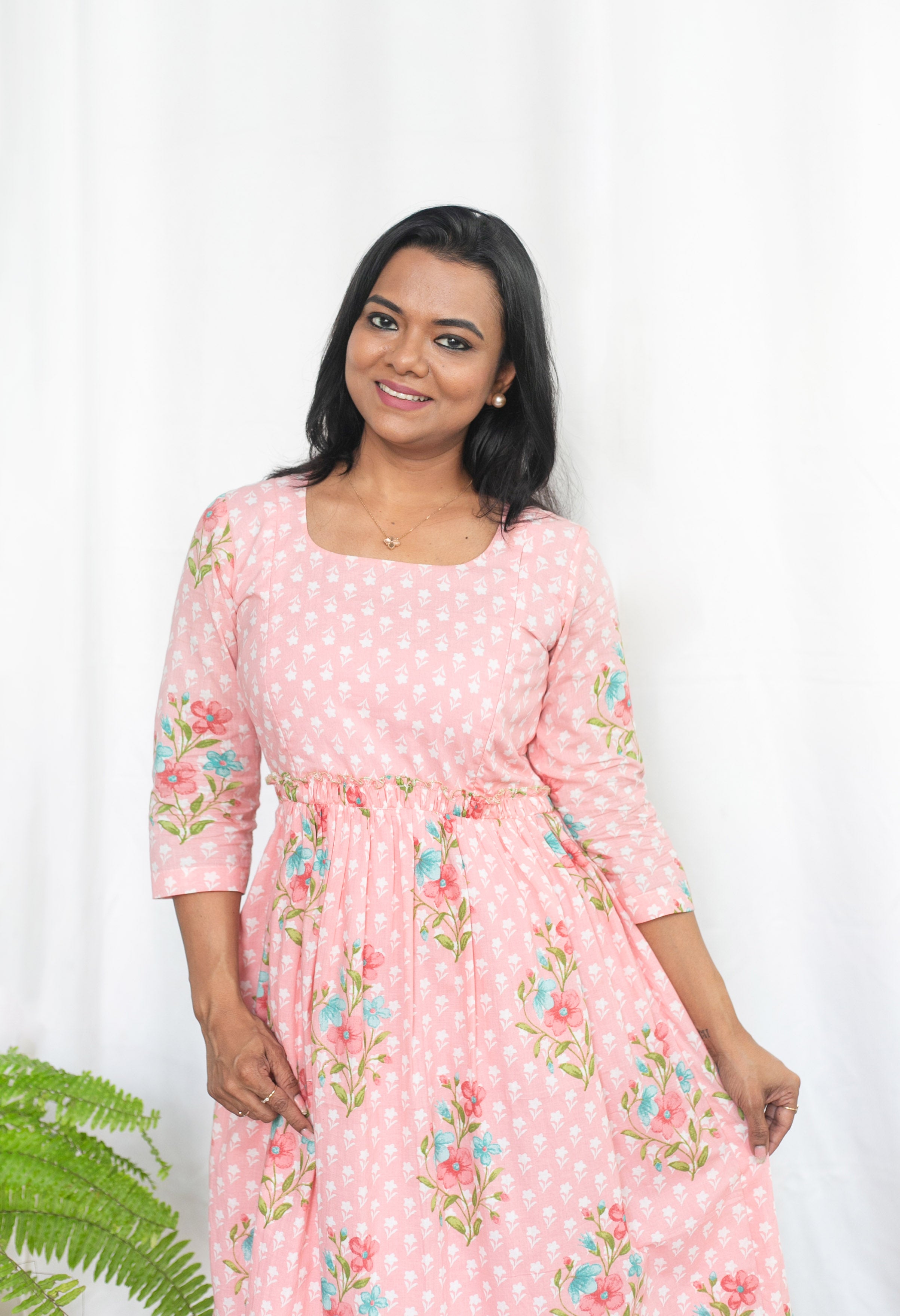 Peaching Maternity Feeding Dress