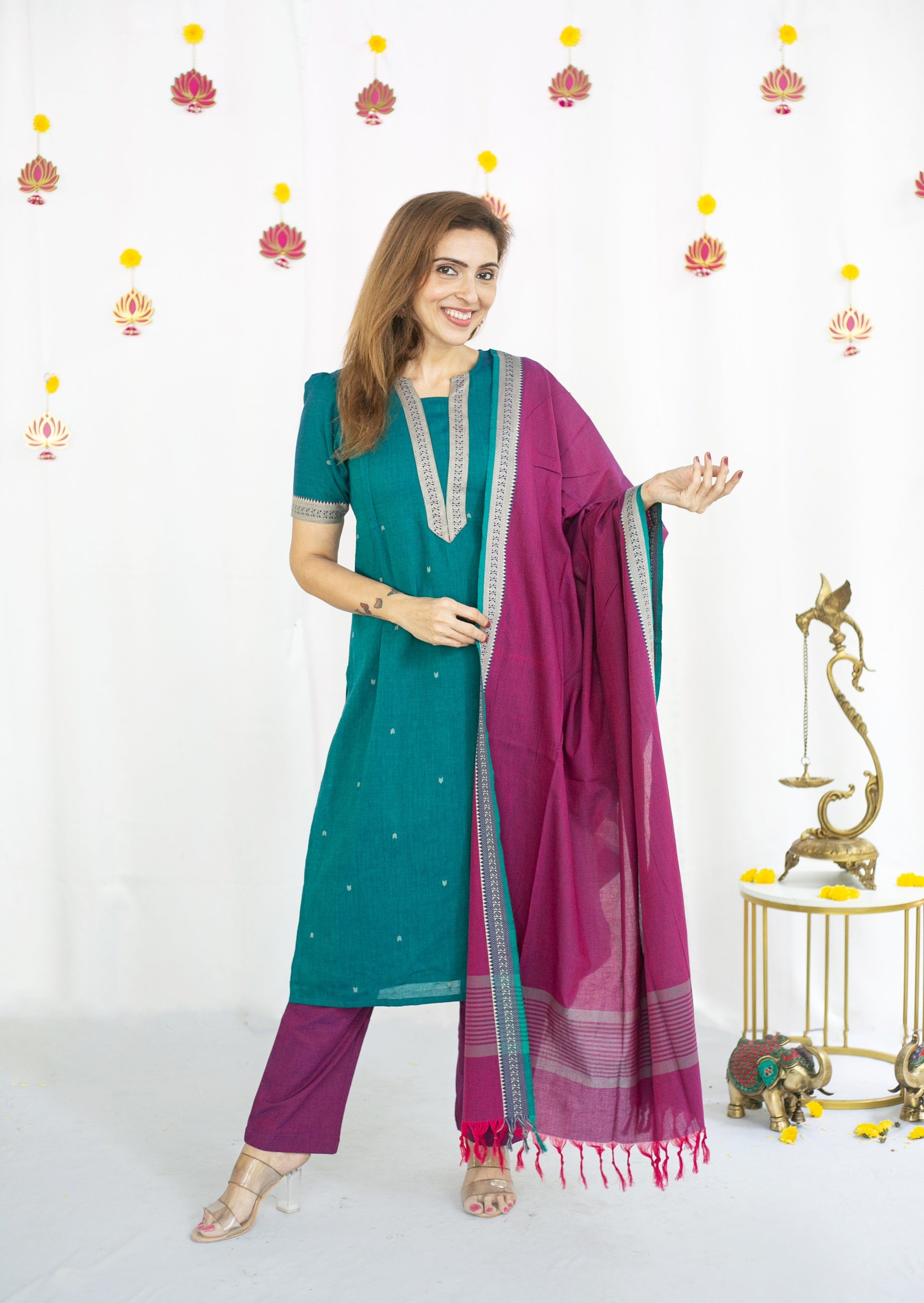 Turquoise Gem Maternity Feeding Salwar Kameez