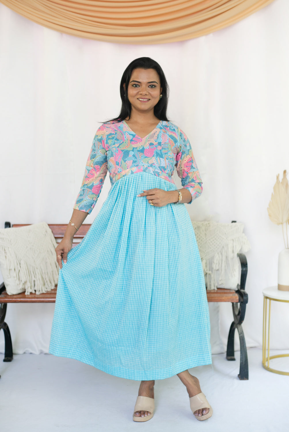 Sea Bloom Maternity Feeding Dress