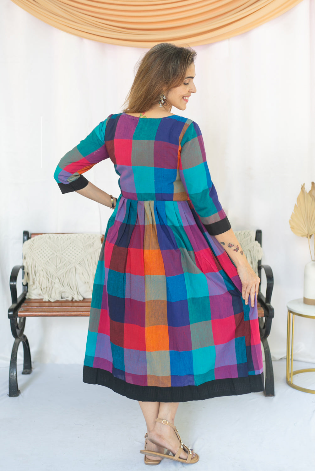Madras Coffee Maternity Feeding Dress