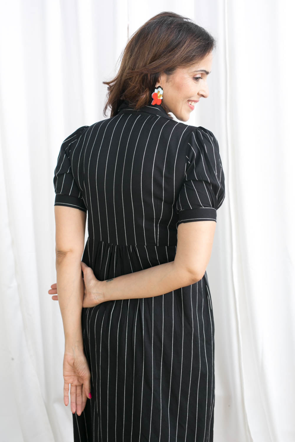 Black Coffee Maternity Feeding Dress