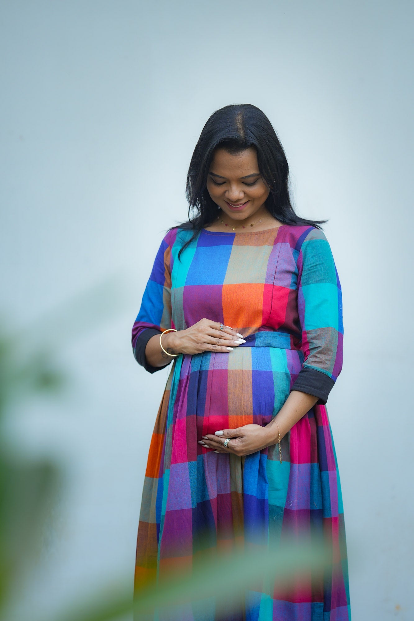 Madras Coffee Maternity Feeding Dress