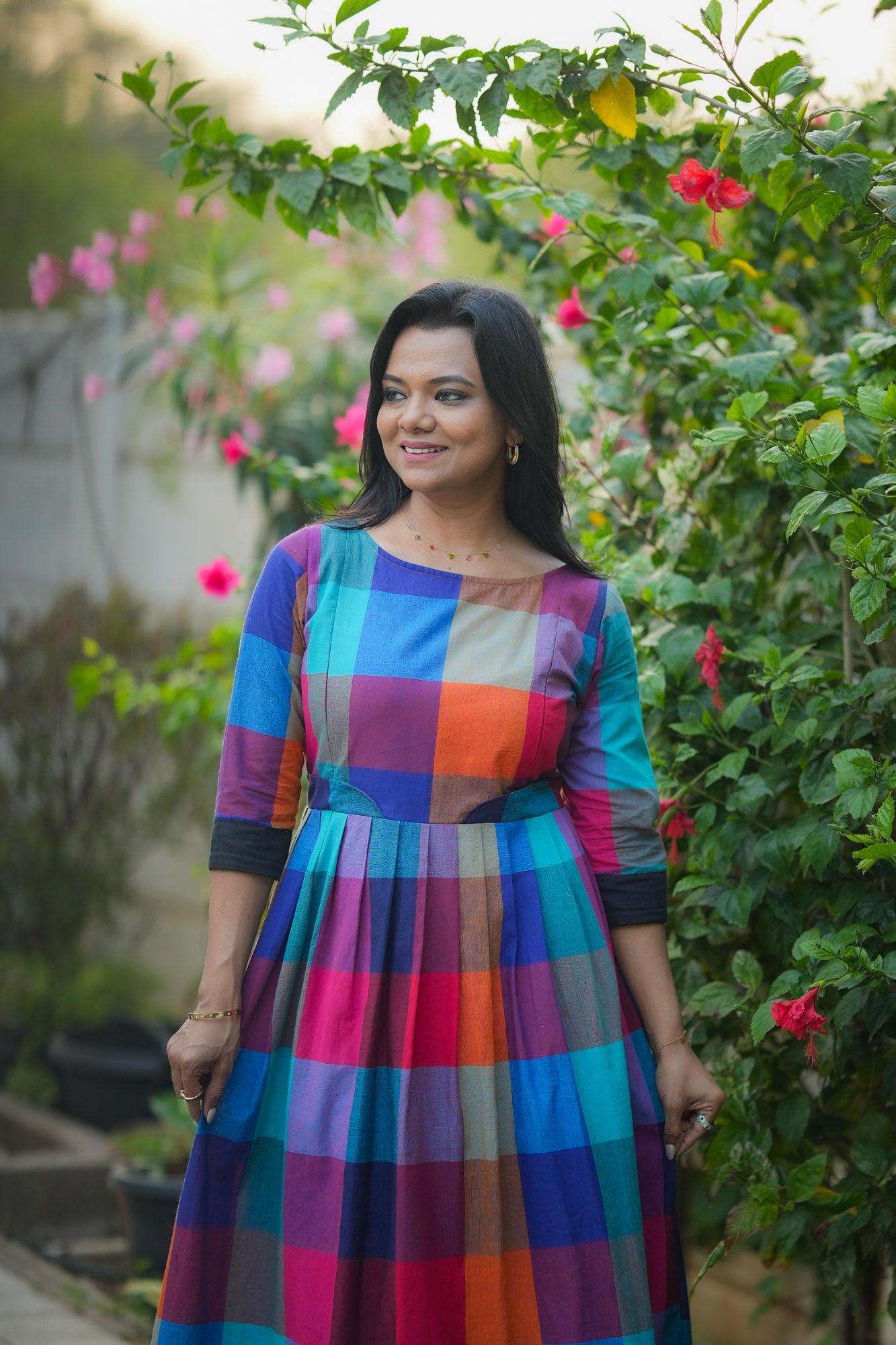 Madras Coffee Maternity Feeding Dress