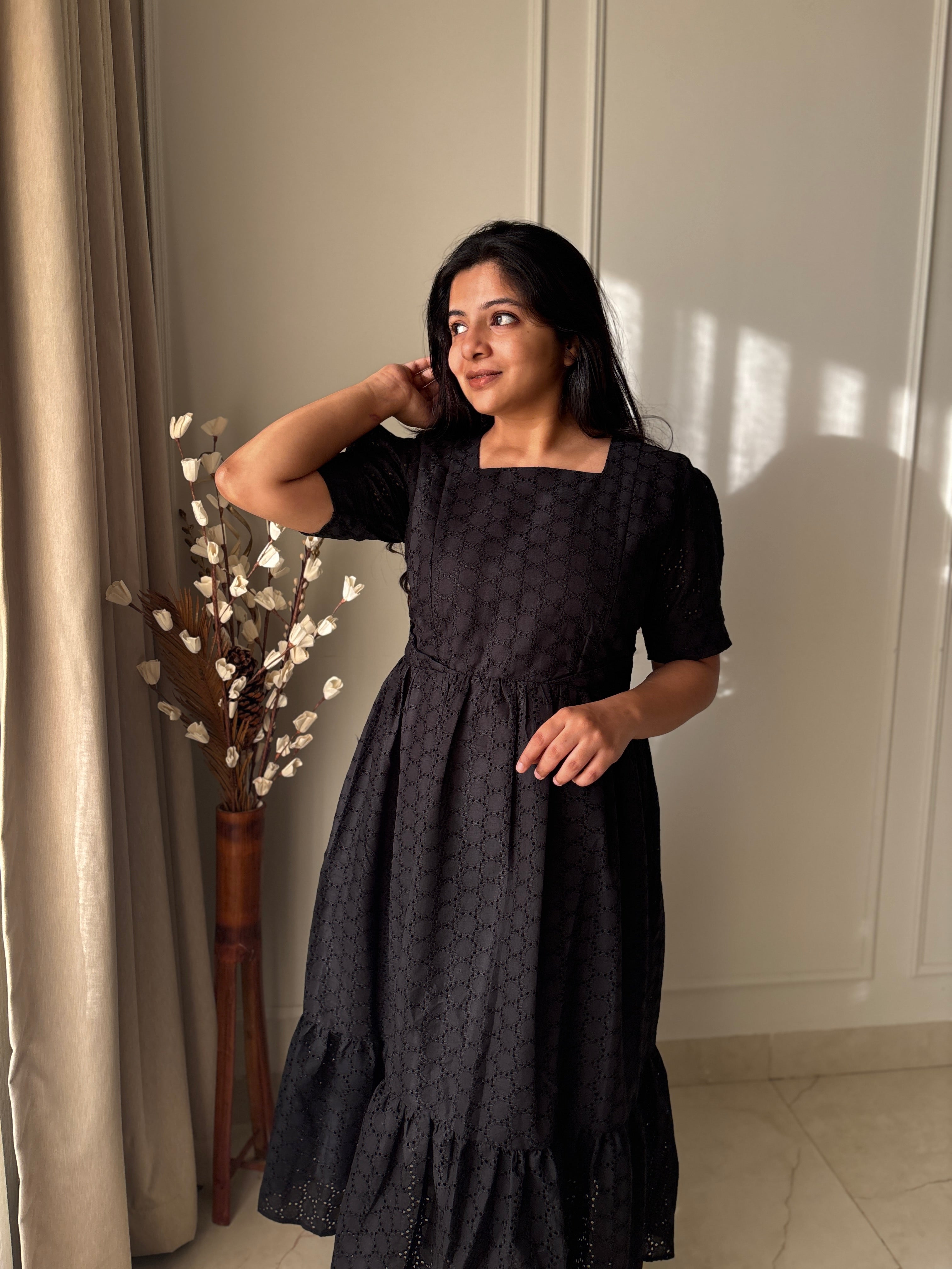 Black Beauty Maternity Feeding Dress