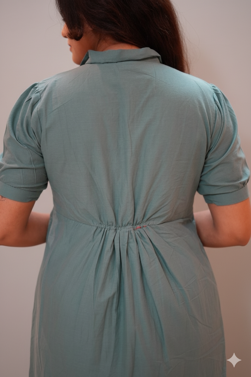 Aquamarine Maternity Feeding Dress