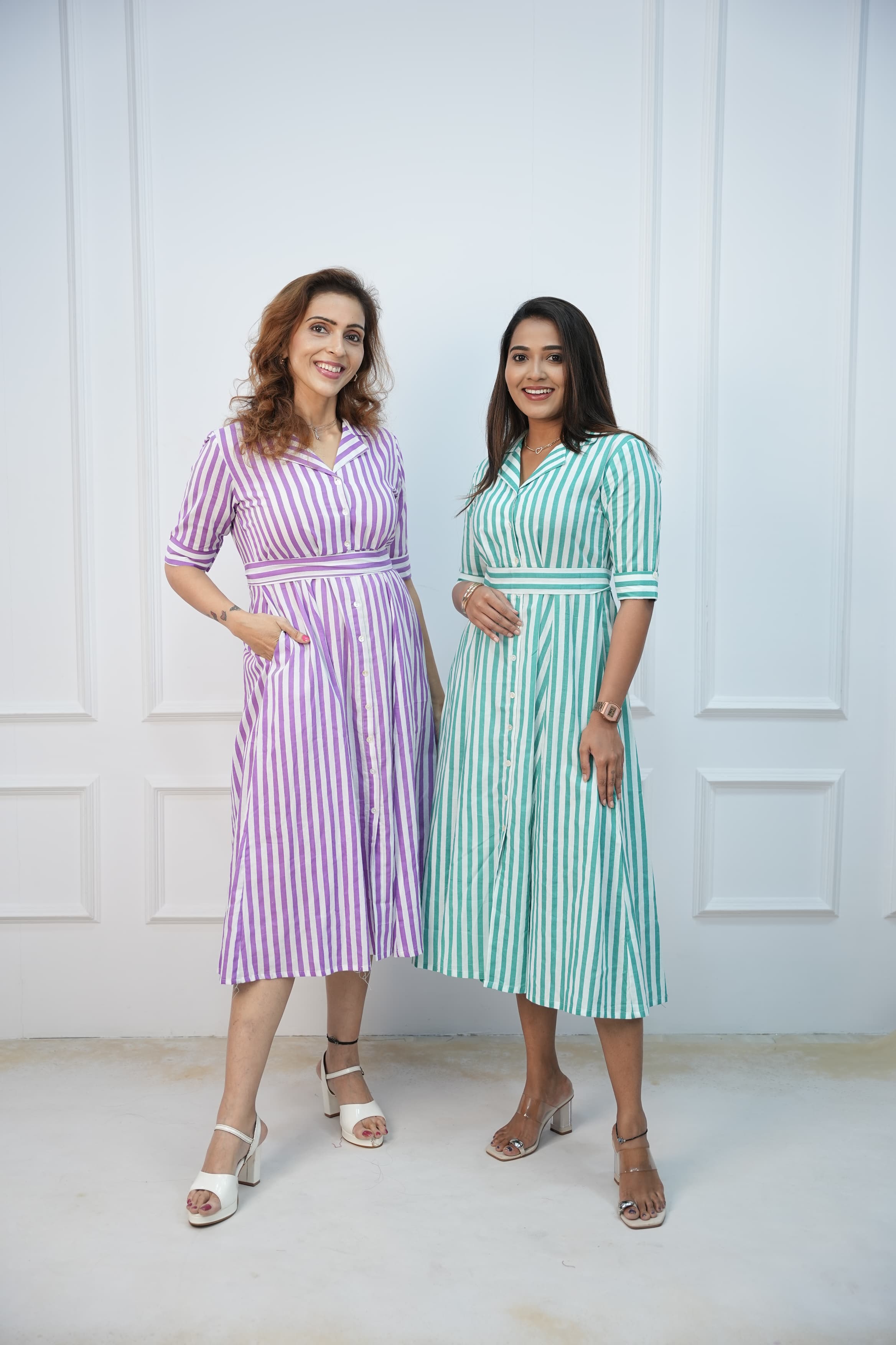 Green Wave Maternity Feeding Frock