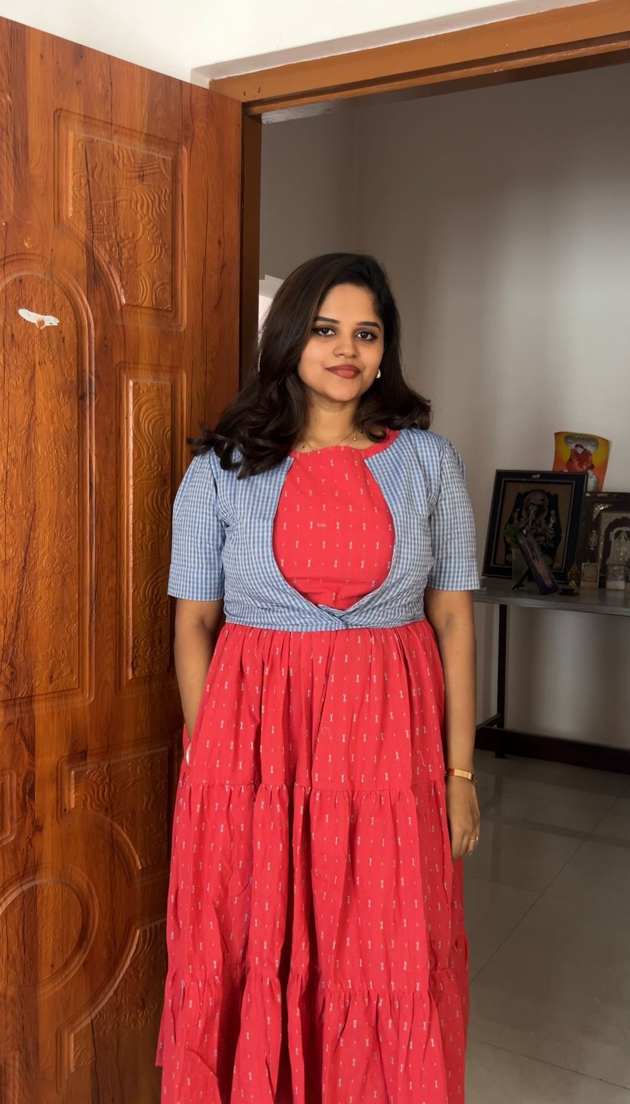 Checks & Charms Maternity Feeding Dress