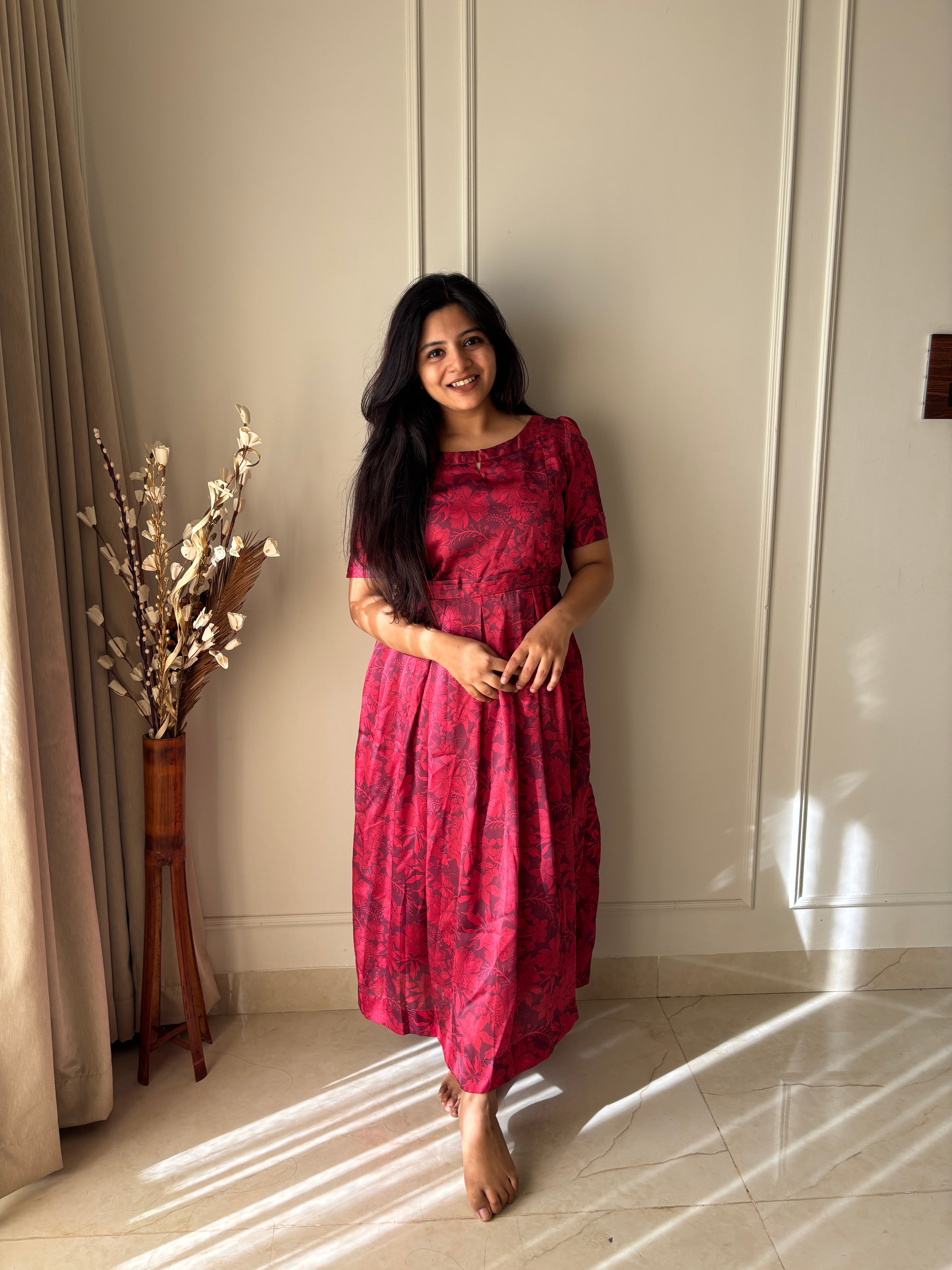 Red Amore Maternity Feeding Dress