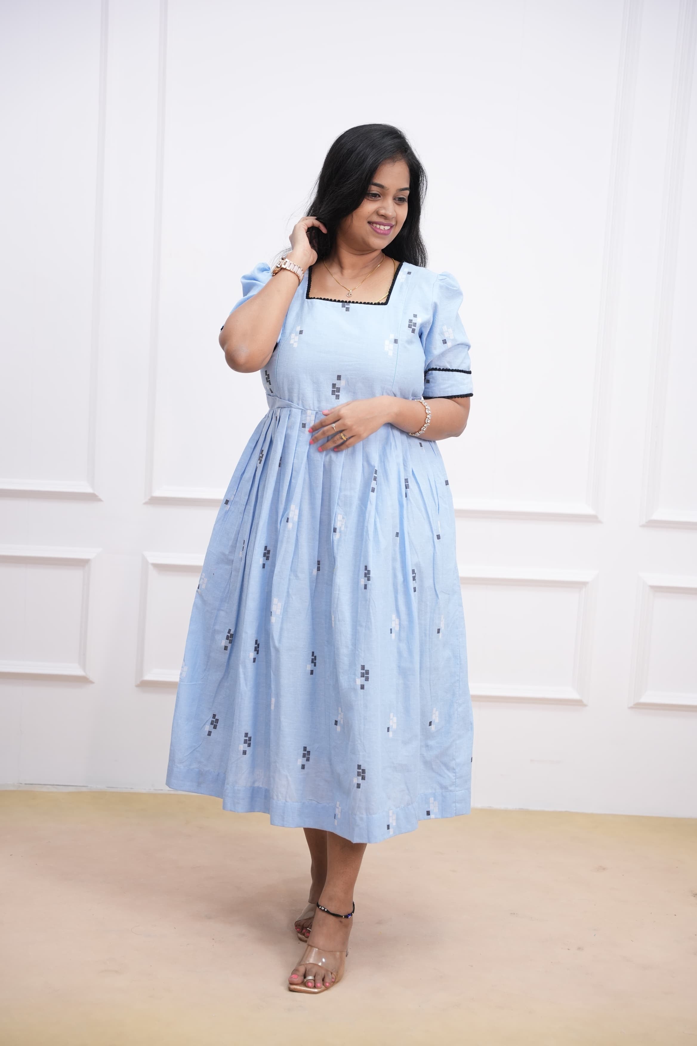 Cloud Berry Maternity Feeding Dress