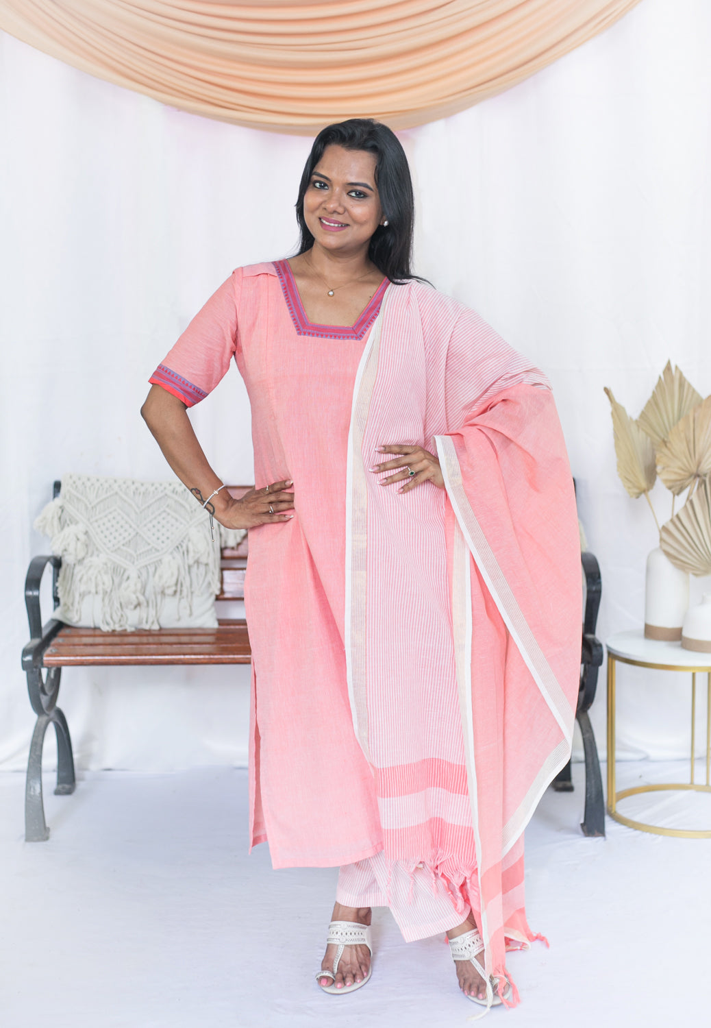 Peach Ice Maternity Feeding Salwar