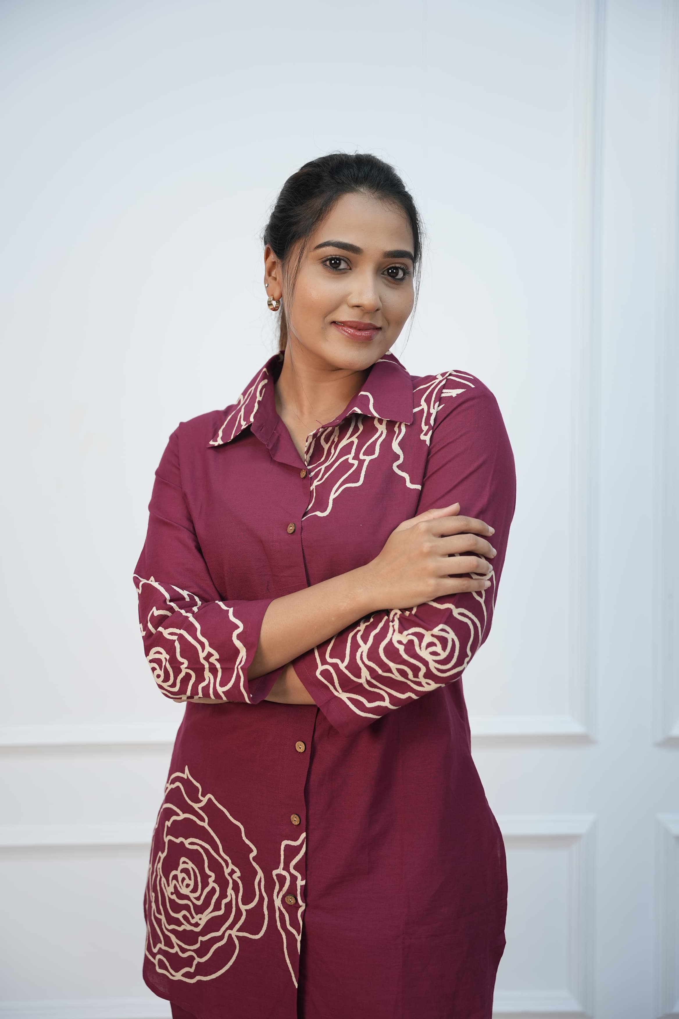 Maroon Rosette Feeding Co-ord