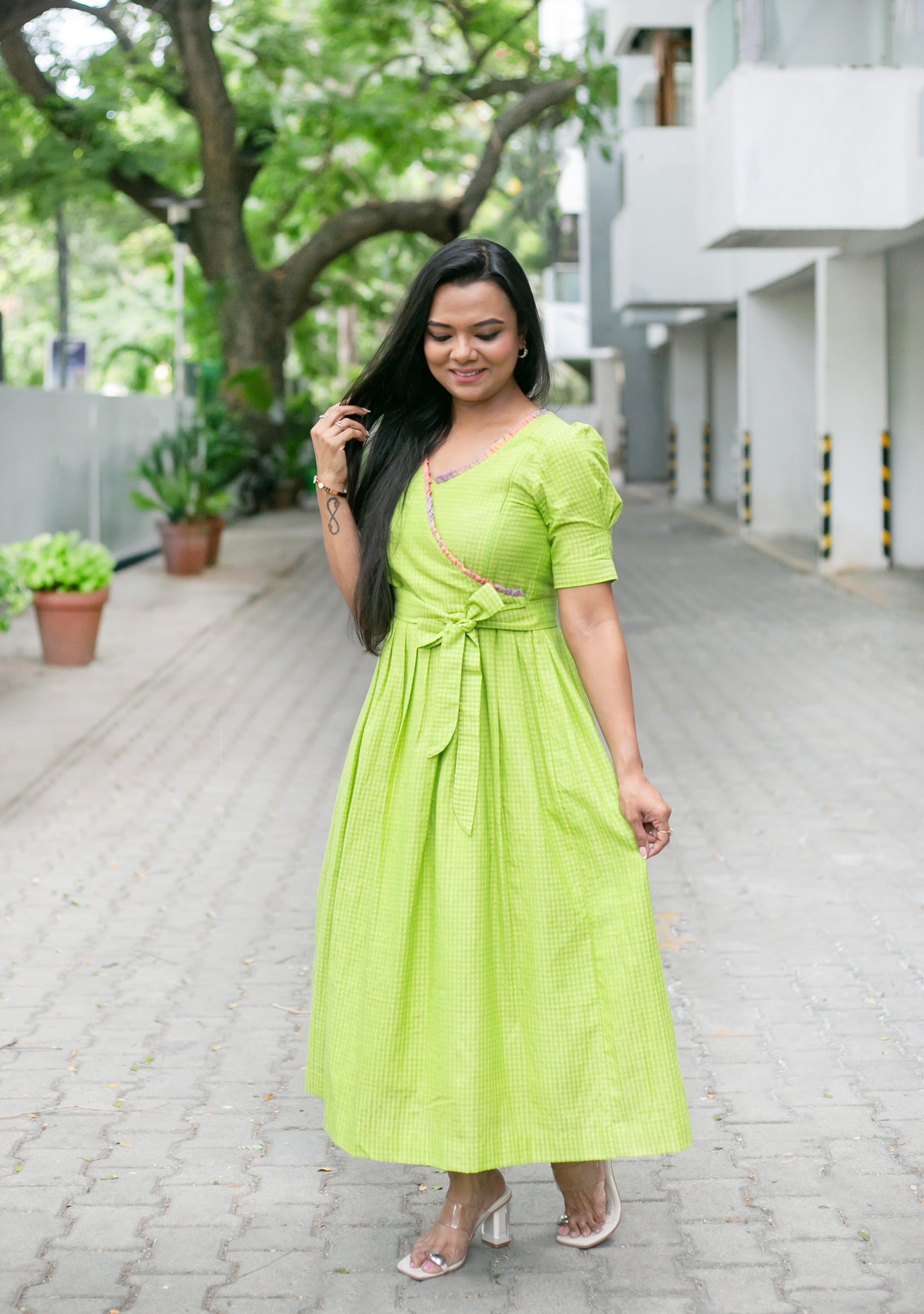 Lime Pop Maternity Feeding Dress