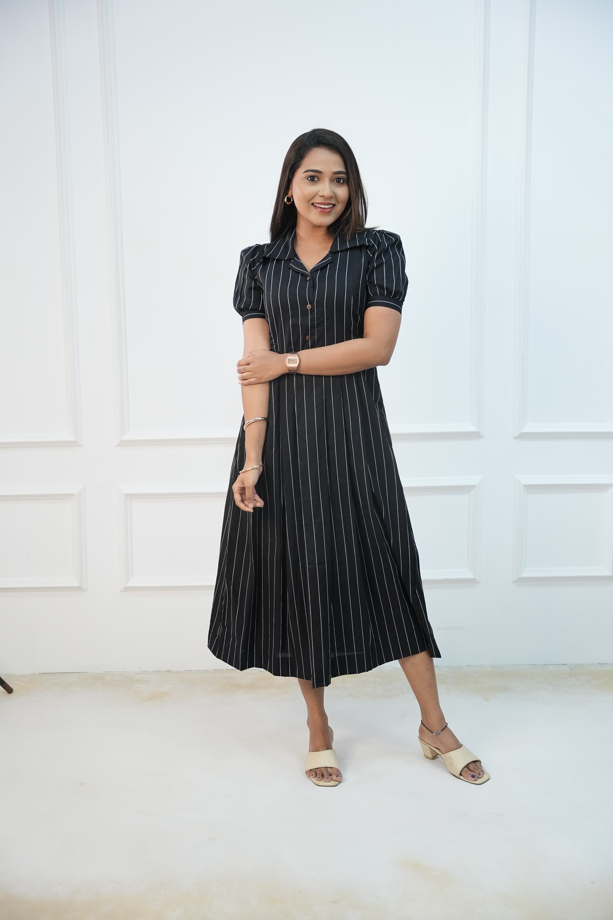 Black Coffee Maternity Feeding Dress