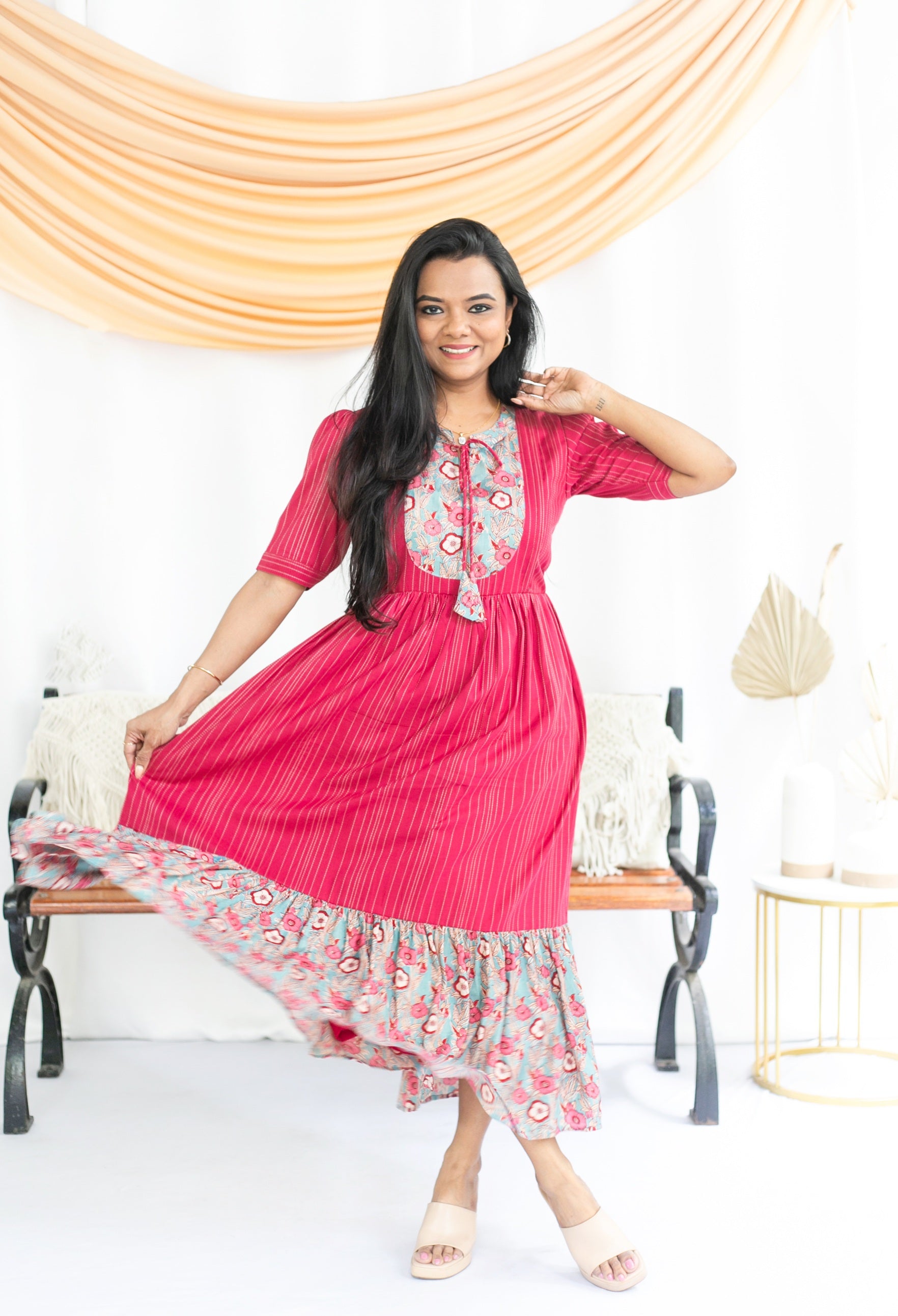 Pretty Pink Maternity Feeding Dress