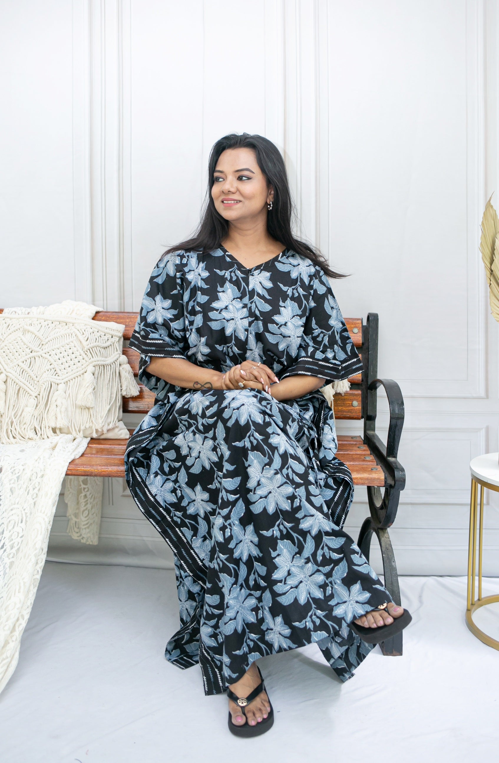 Blue Fern Feeding Kaftan