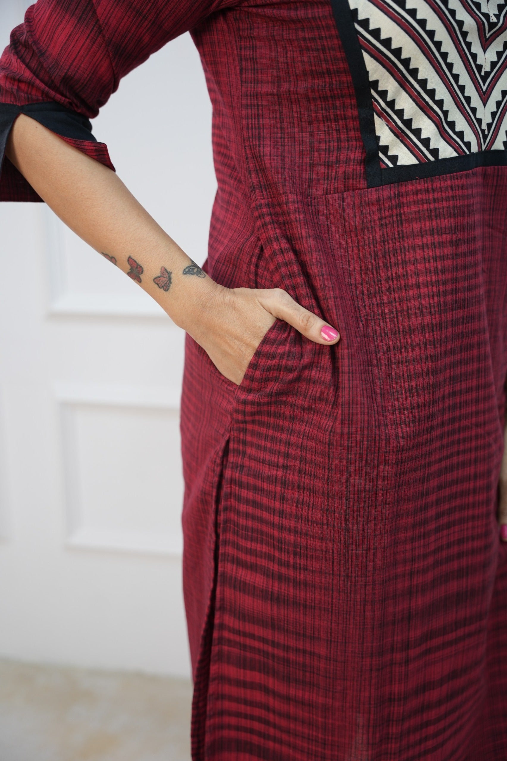 Red Rhythm Maternity Feeding Co-ord