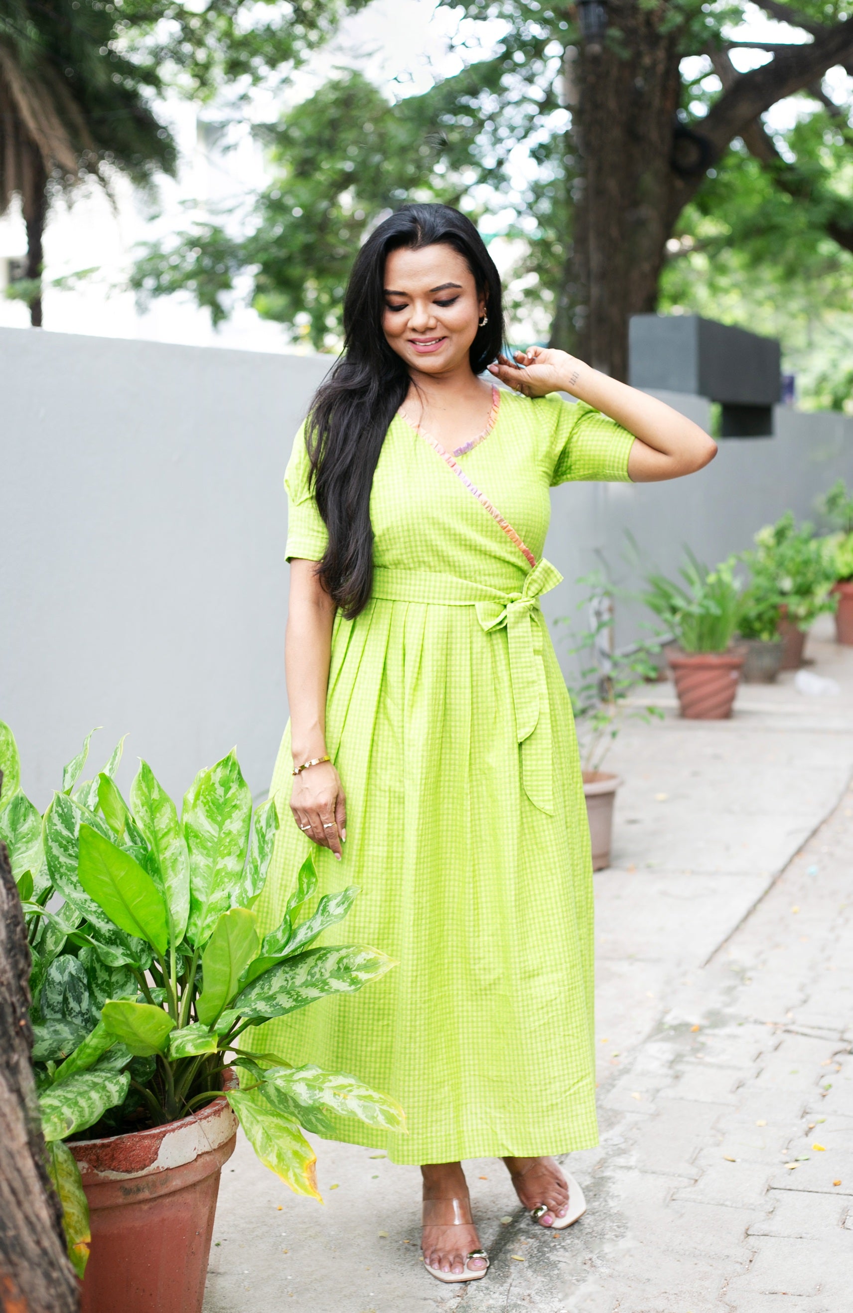 Lime Pop Maternity Feeding Dress