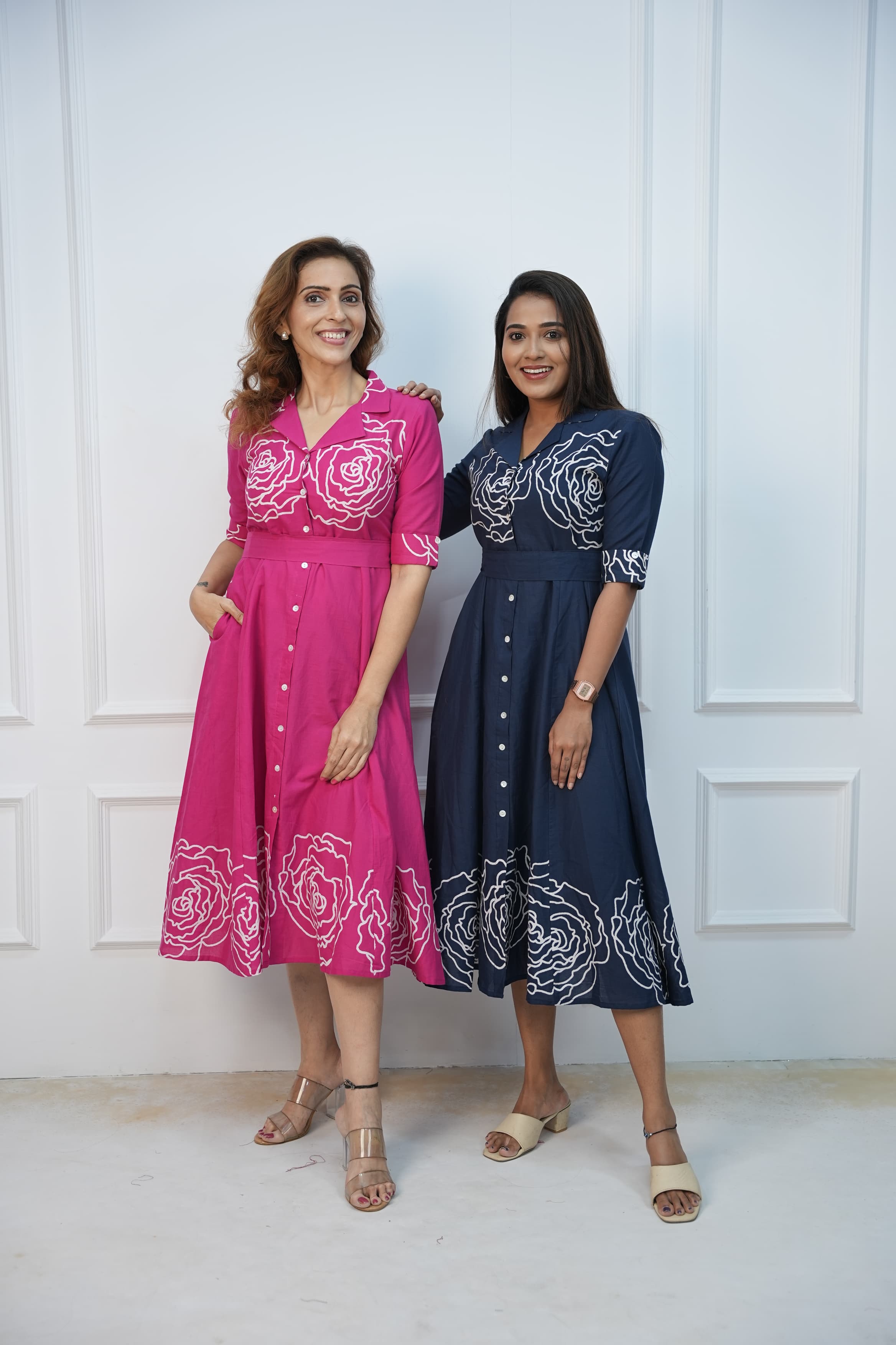 Navy Charm Maternity Feeding Frock