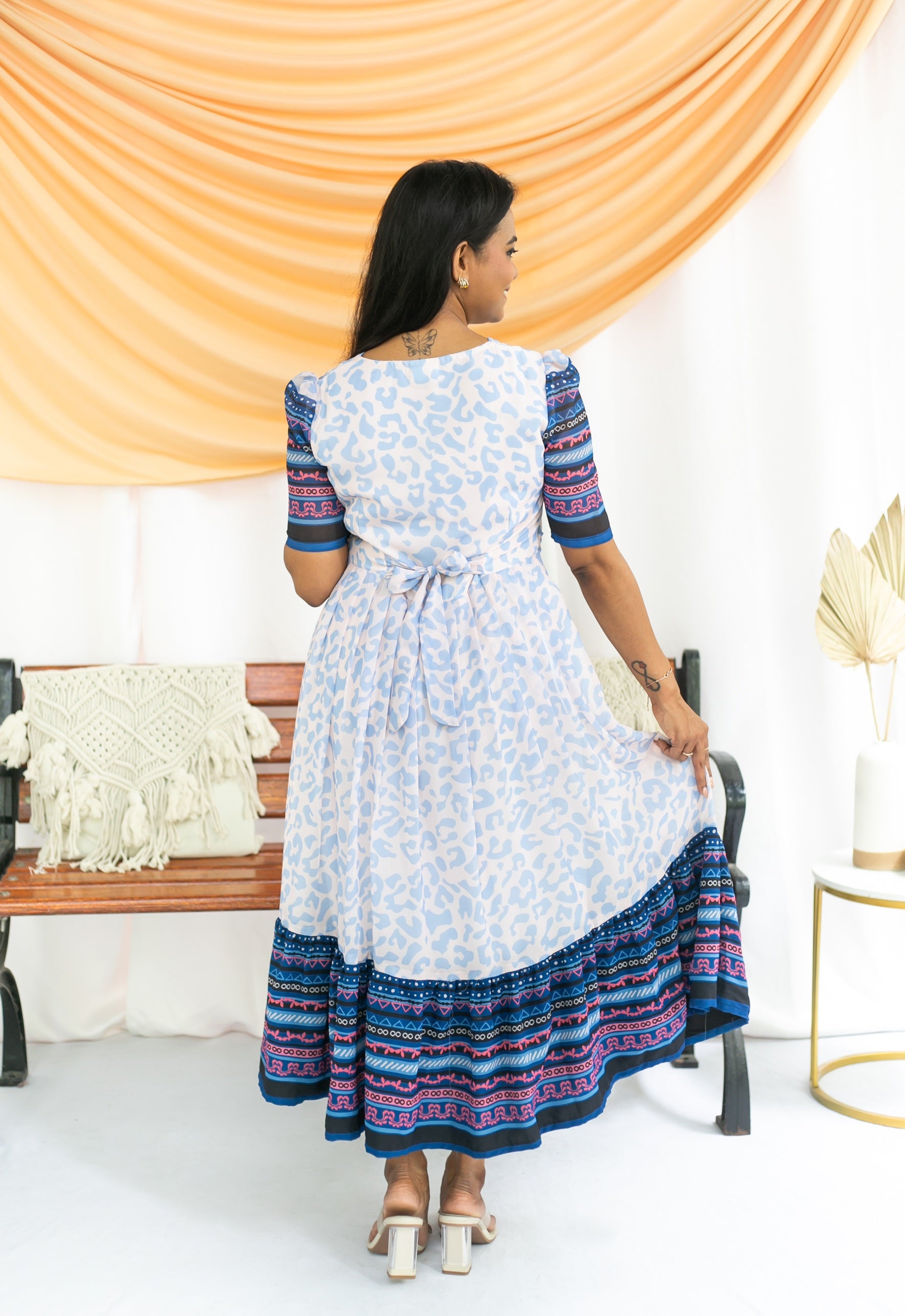 Blue-ti-ful Maternity Feeding Dress