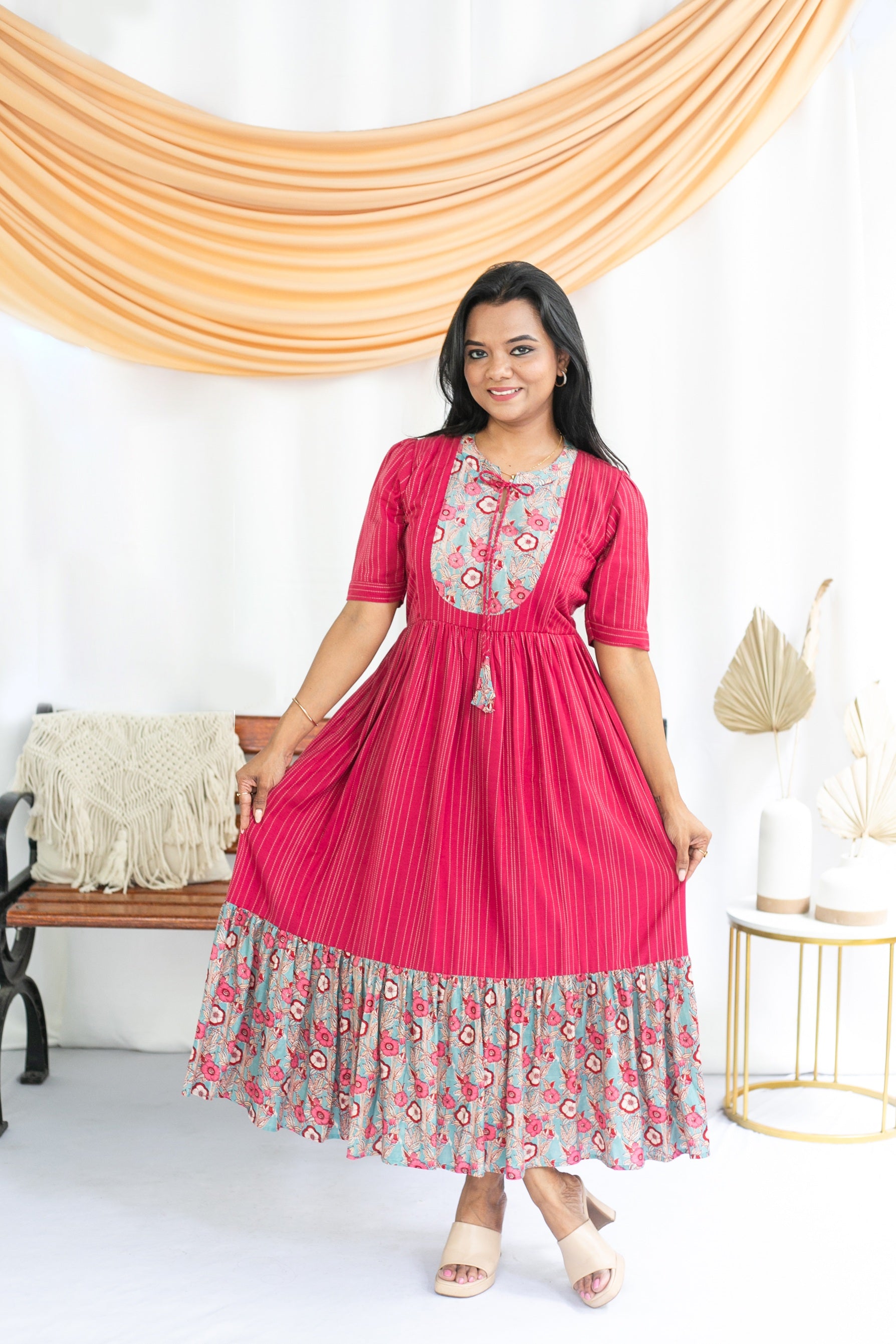 Pretty Pink Maternity Feeding Dress