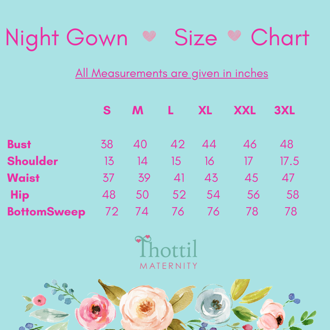 PURPLE POP Maternity Feeding Night Gown Side Zips