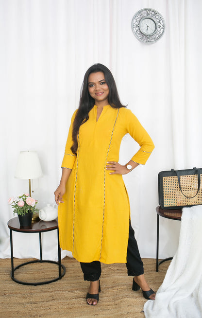 YELLOW GEM KURTA TOP