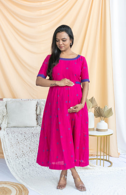 Pink Poppins Maternity Feeding Dress