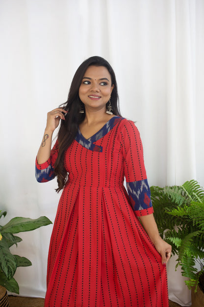 Raspberry Maternity Feeding Dress