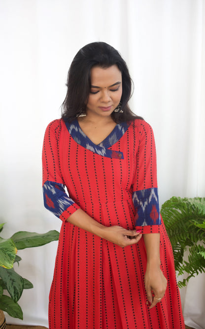 Raspberry Maternity Feeding Dress
