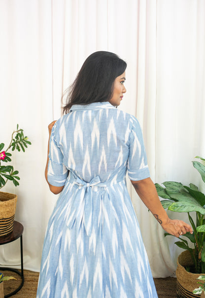 Blue Swirl Maternity Feeding Dress