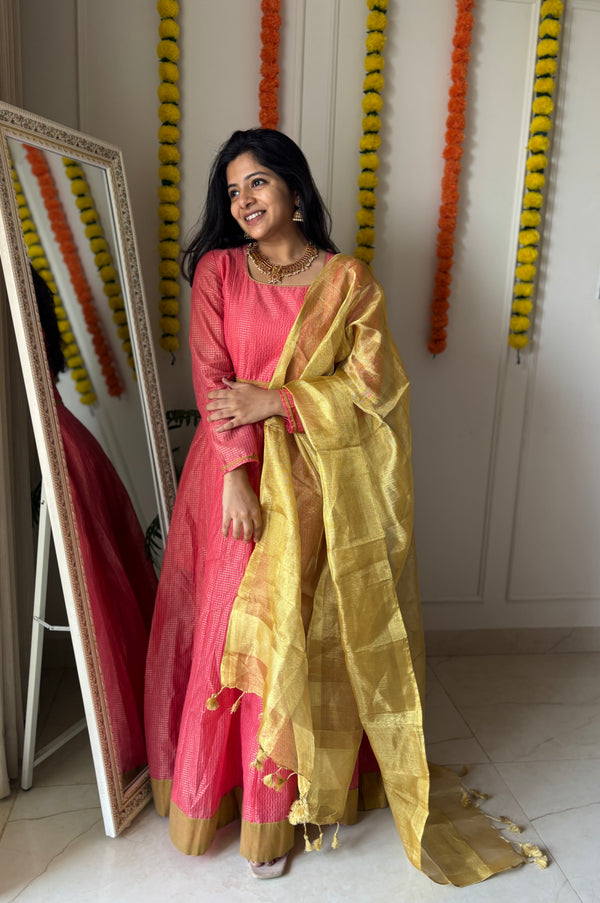 Muthucharam Maternity Feeding Anarkali and Dupatta