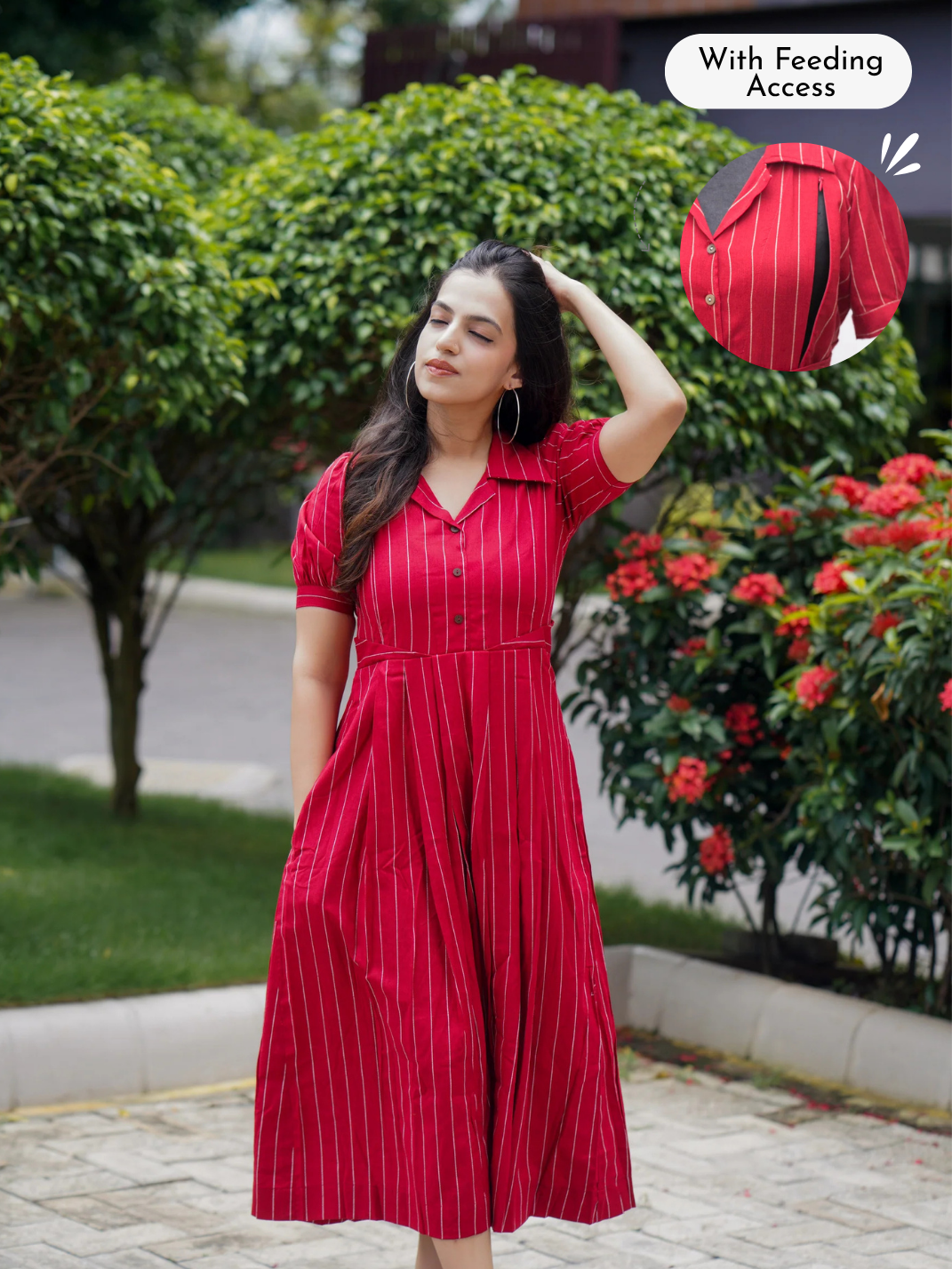 Cherry Maternity Feeding Dress