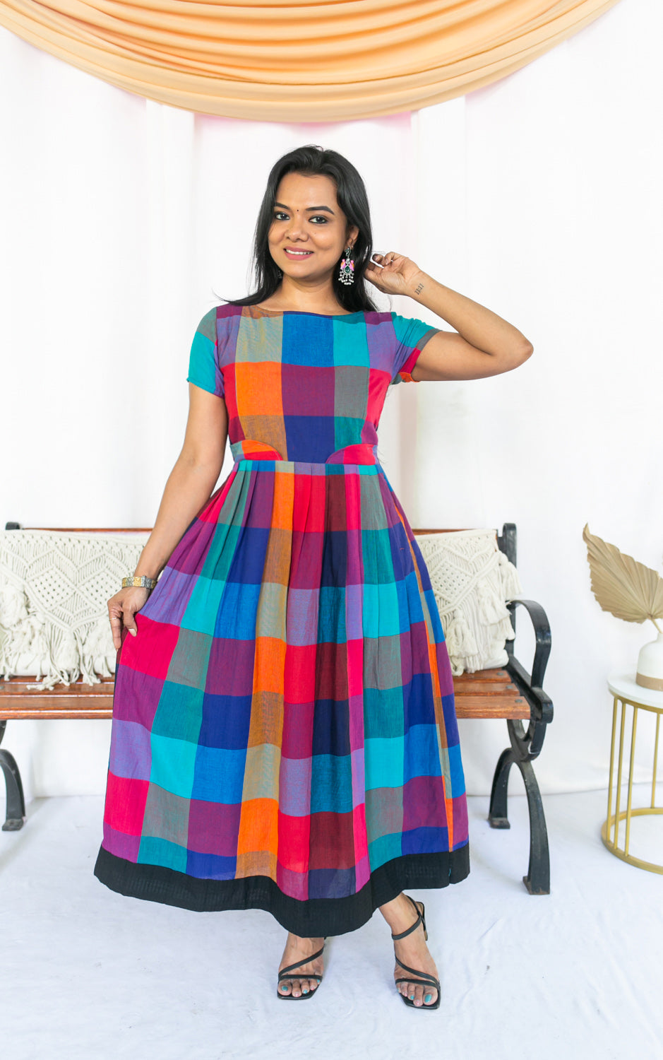 Madras Coffee Maternity Feeding Dress