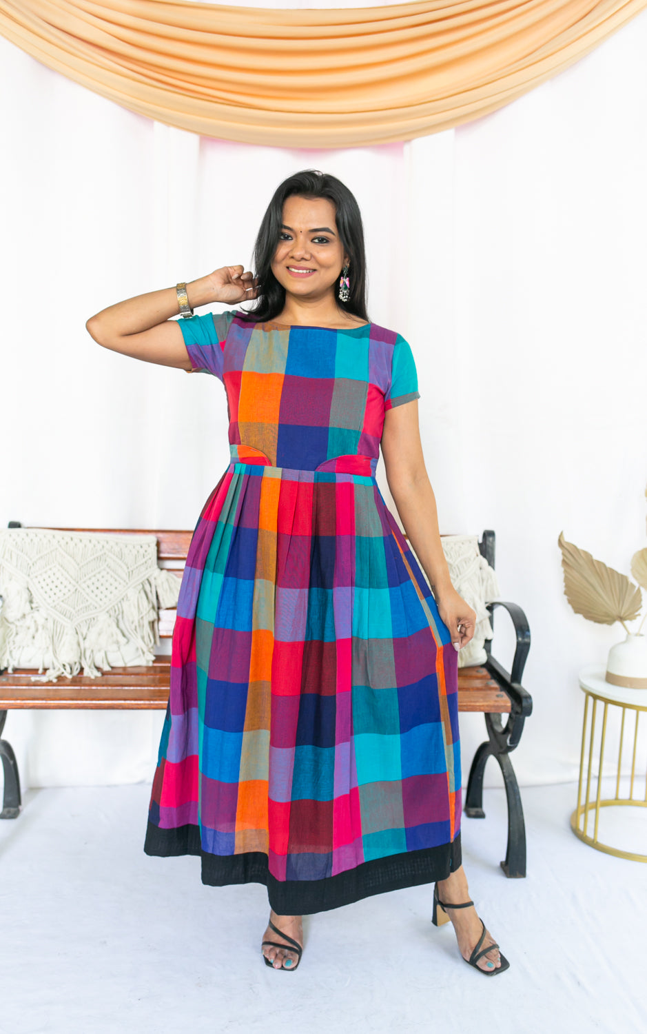 Madras Coffee Maternity Feeding Dress
