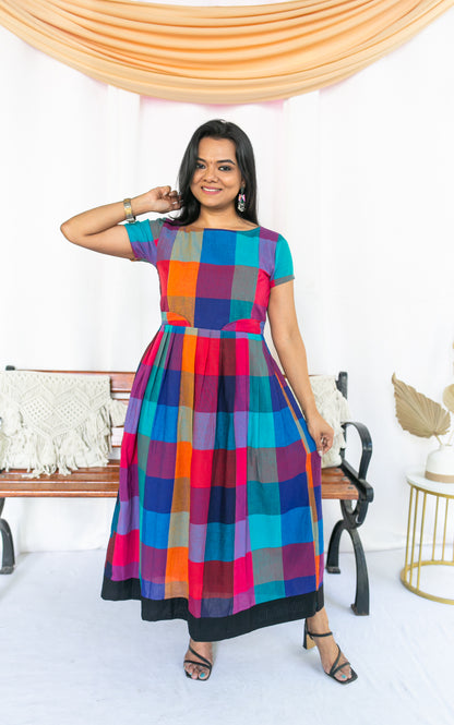 Madras Coffee Maternity Feeding Dress