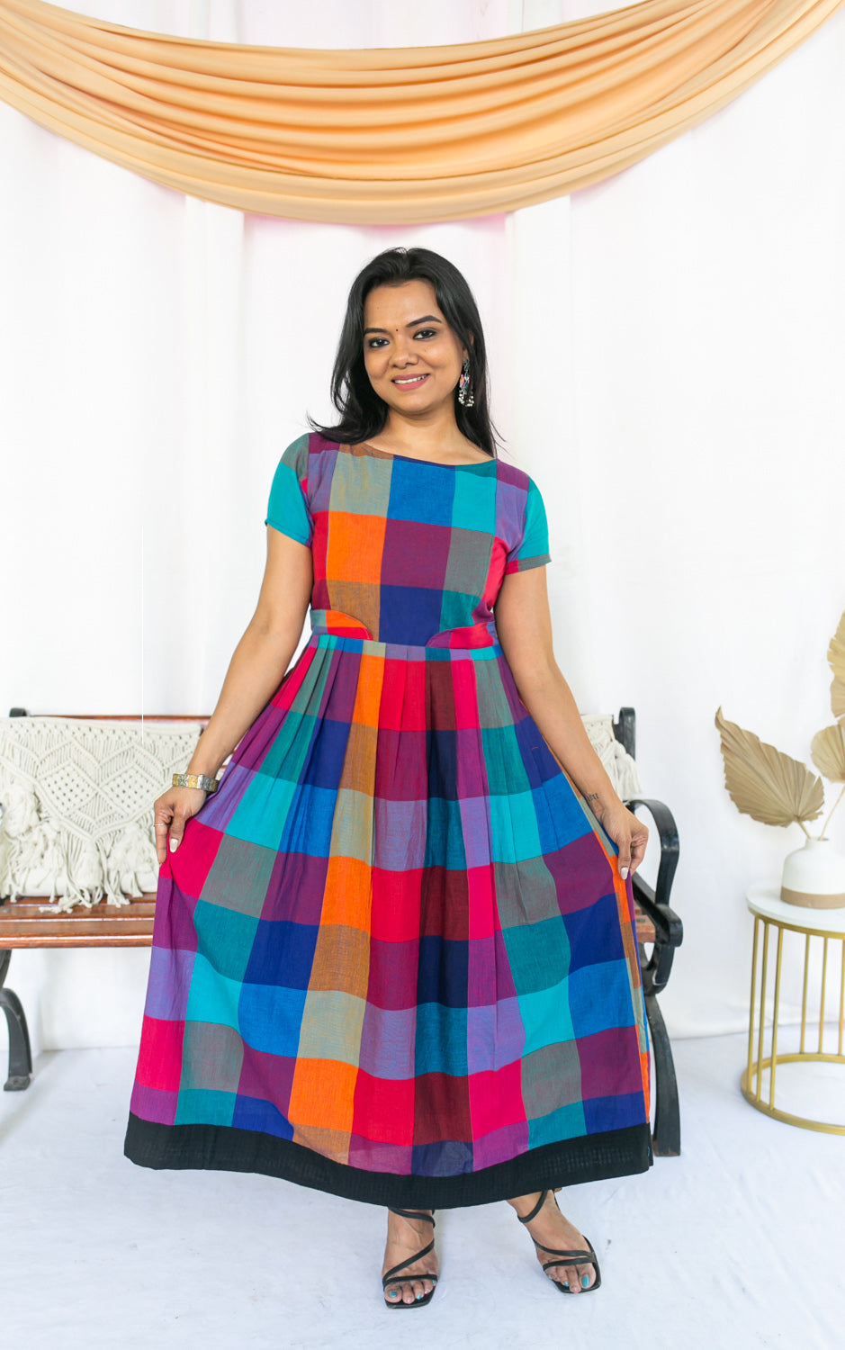 Madras Coffee Maternity Feeding Dress