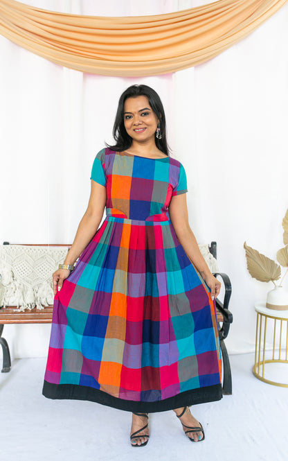 Madras Coffee Maternity Feeding Dress