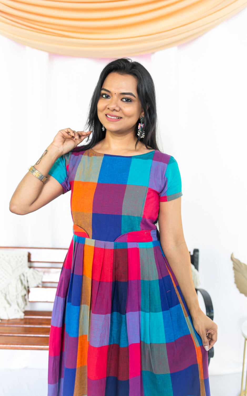 Madras Coffee Maternity Feeding Dress