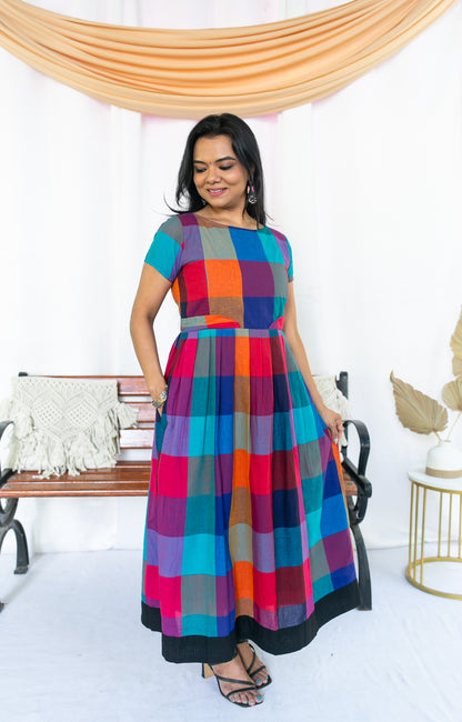 Madras Coffee Maternity Feeding Dress