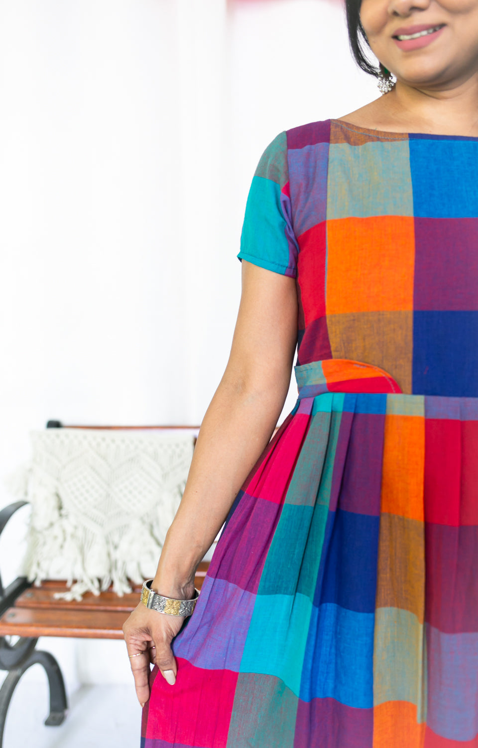 Madras Coffee Maternity Feeding Dress