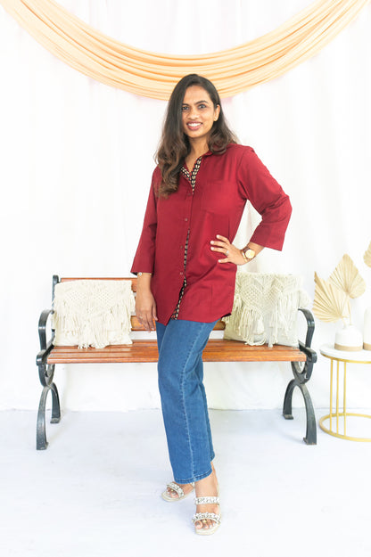 Maroonish Charm Feeding Shirt