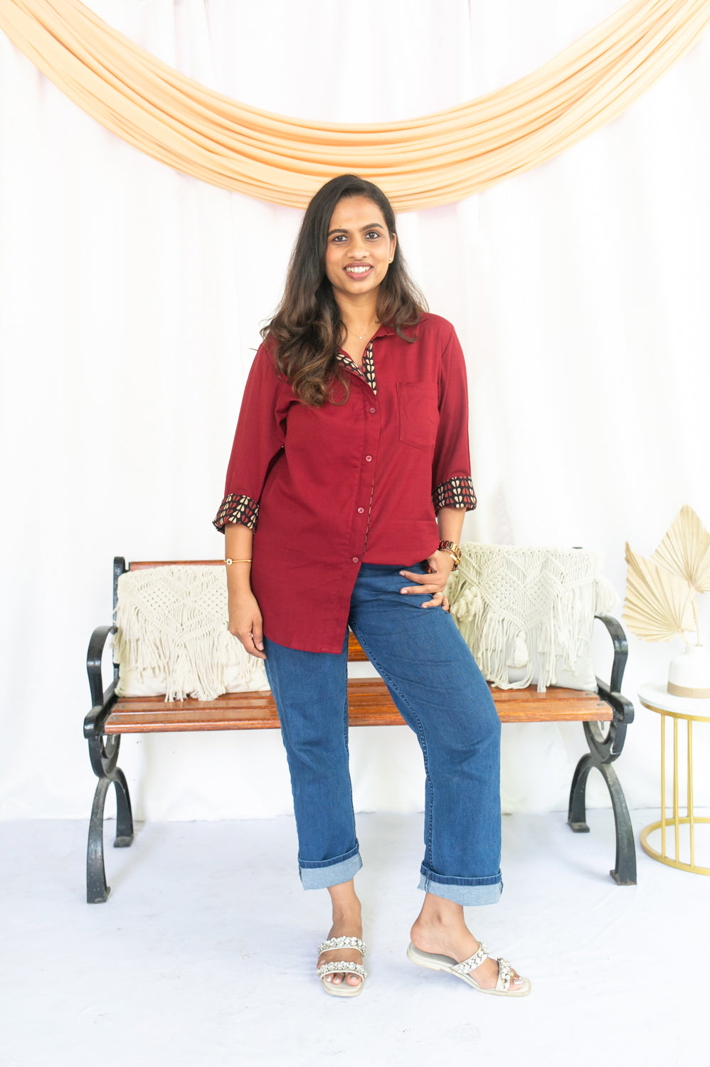Maroonish Charm Feeding Shirt