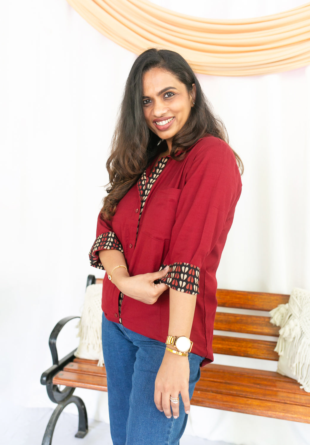 Maroonish Charm Feeding Shirt