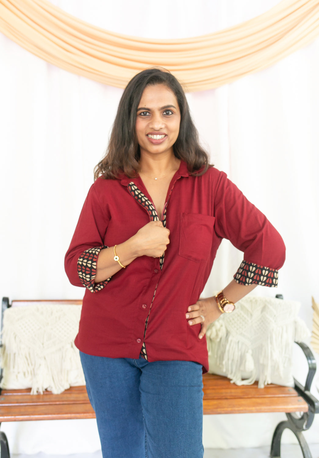 Maroonish Charm Feeding Shirt