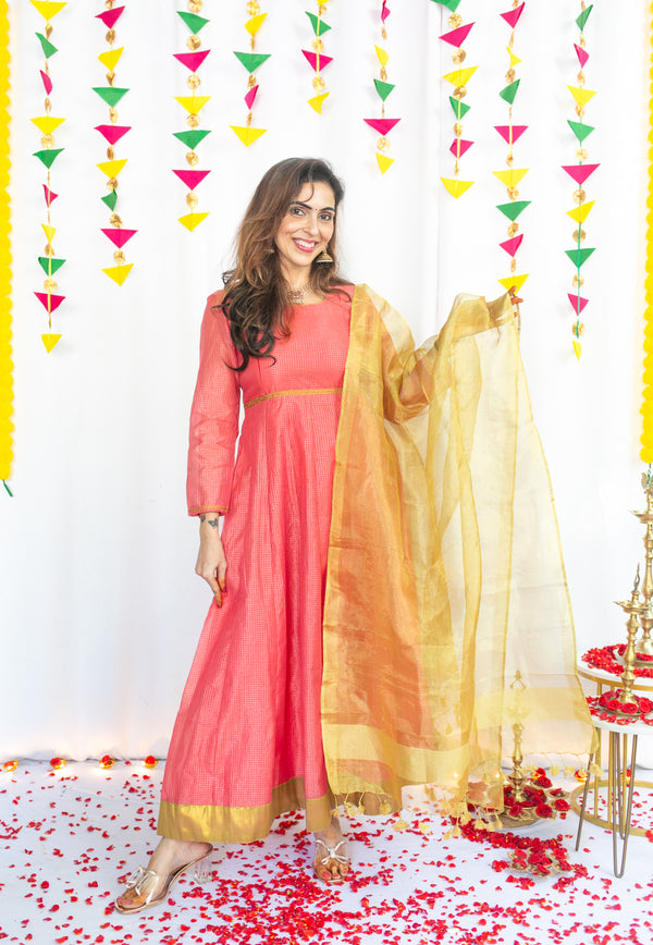 Muthucharam Maternity Feeding Anarkali and Dupatta
