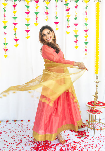 Muthucharam Maternity Feeding Anarkali and Dupatta