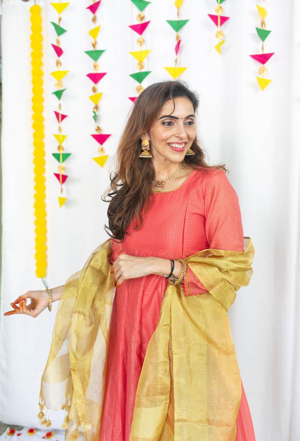 Muthucharam Maternity Feeding Anarkali and Dupatta