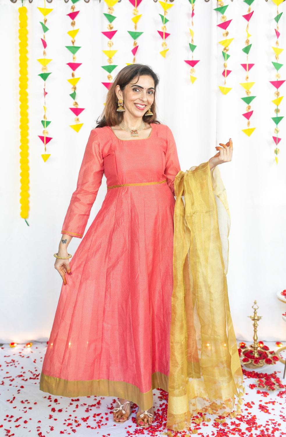 Muthucharam Maternity Feeding Anarkali and Dupatta