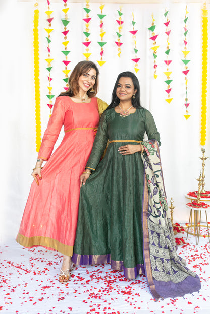 Pachaikili Maternity Feeding Anarkali And Dupatta